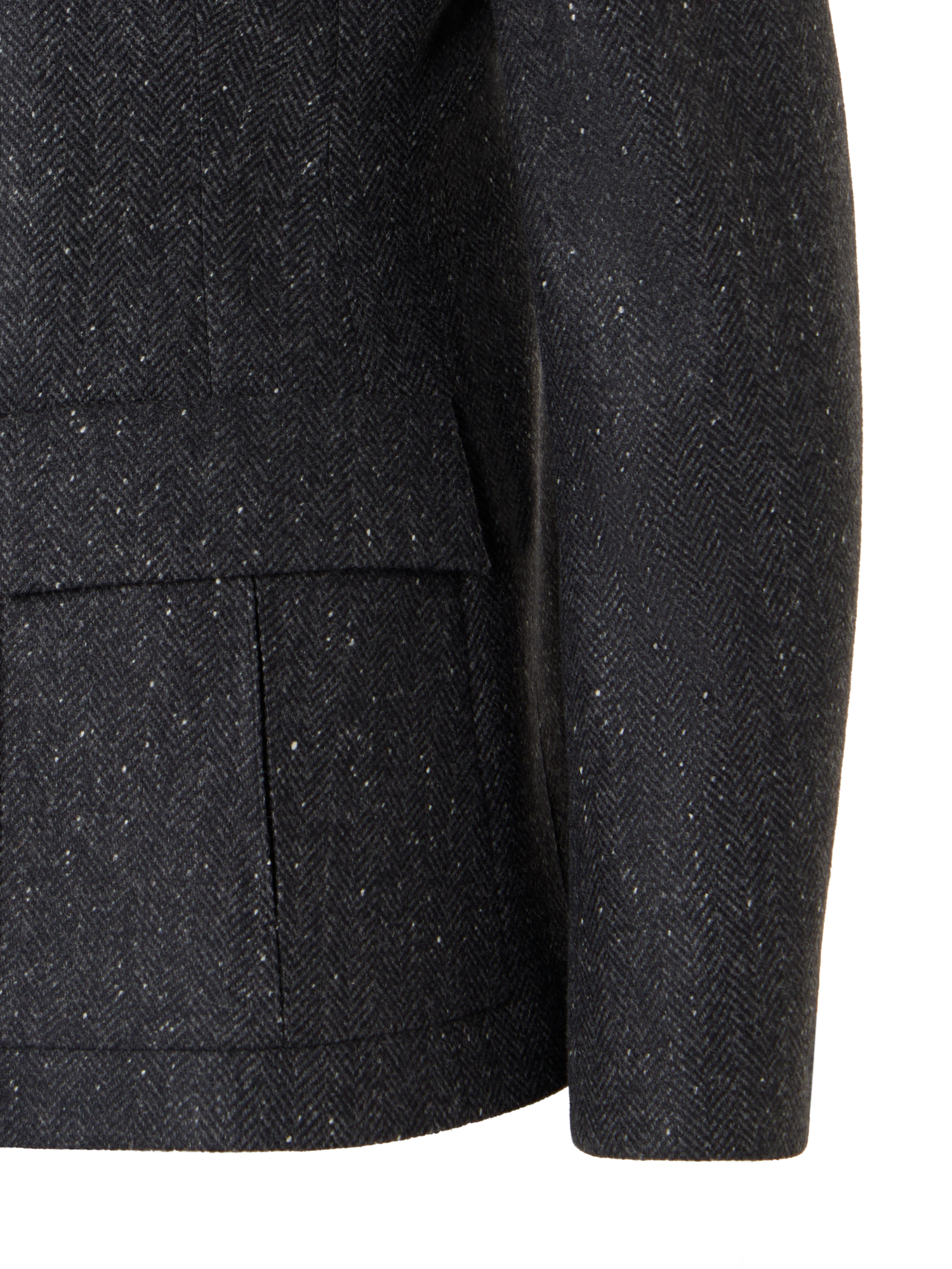 Designer Taillierte Kaschmirjacke mit Fischgrat - Grau