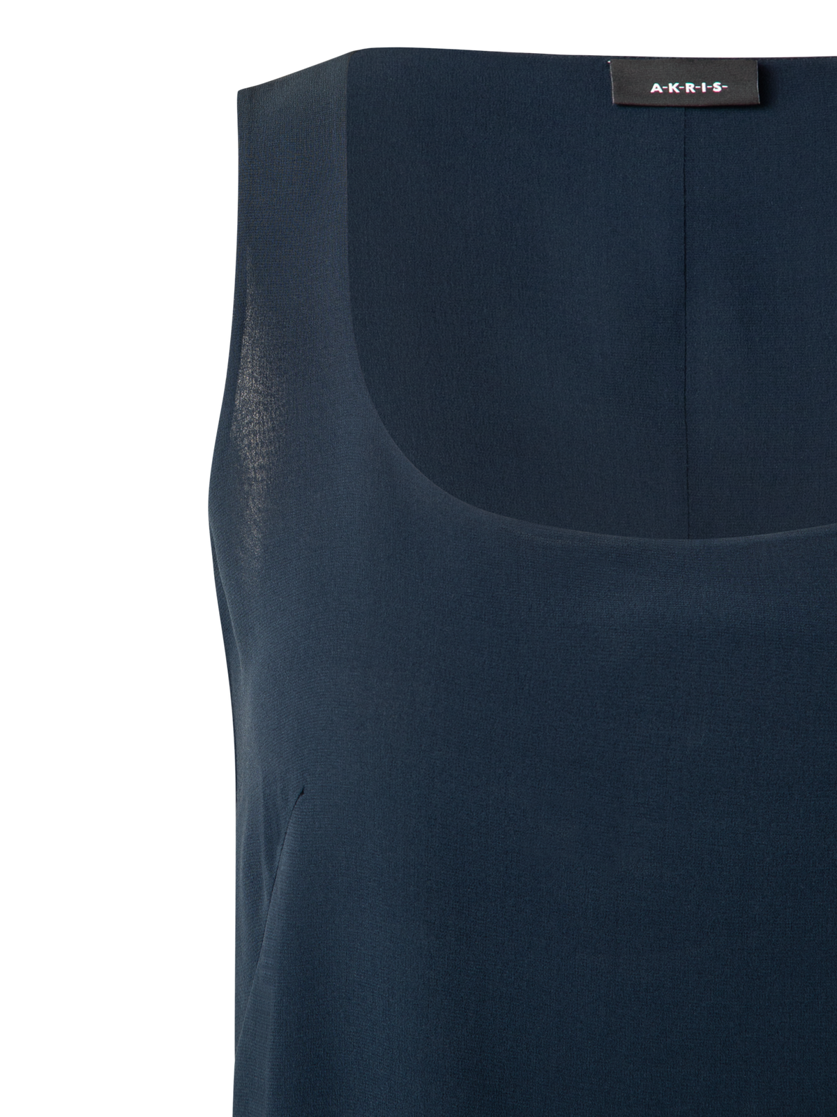 Designer Ärmellose Seidenbluse - Dunkelblau - Blau