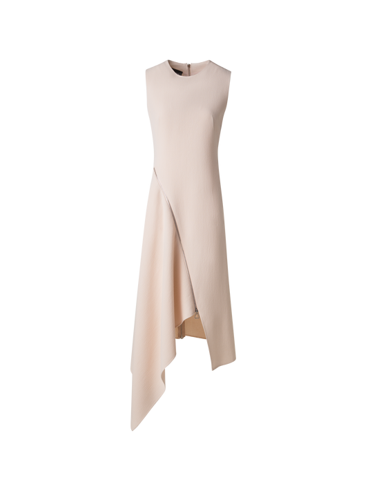 Designer Asymmetrisches Kleid aus Woll-Doubleface - Rosa