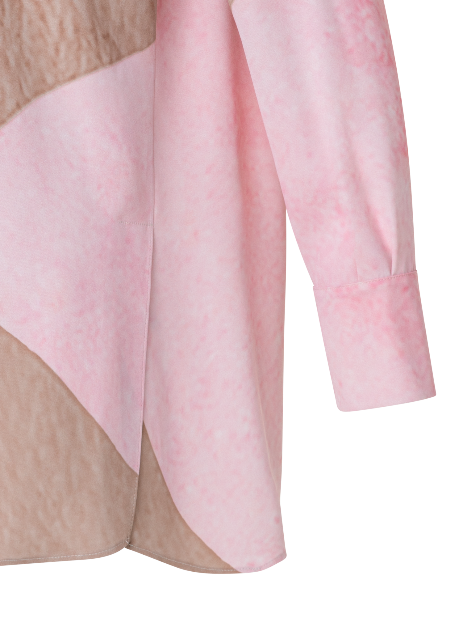 Designer Oversize Seiden-Tunika-Bluse mit Spectra Druck - Bunt