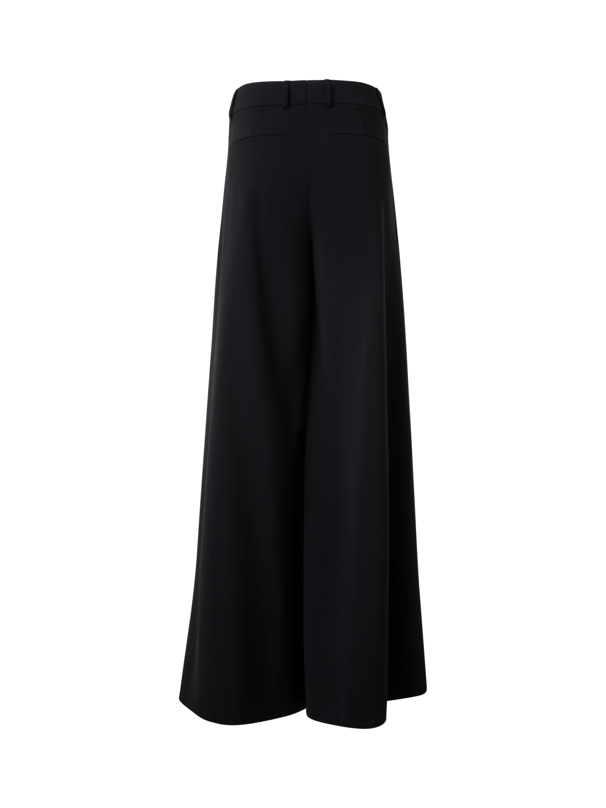 Designer Extra Weite Palazzo-Hose aus Woll-Twill-Stretch - Schwarz