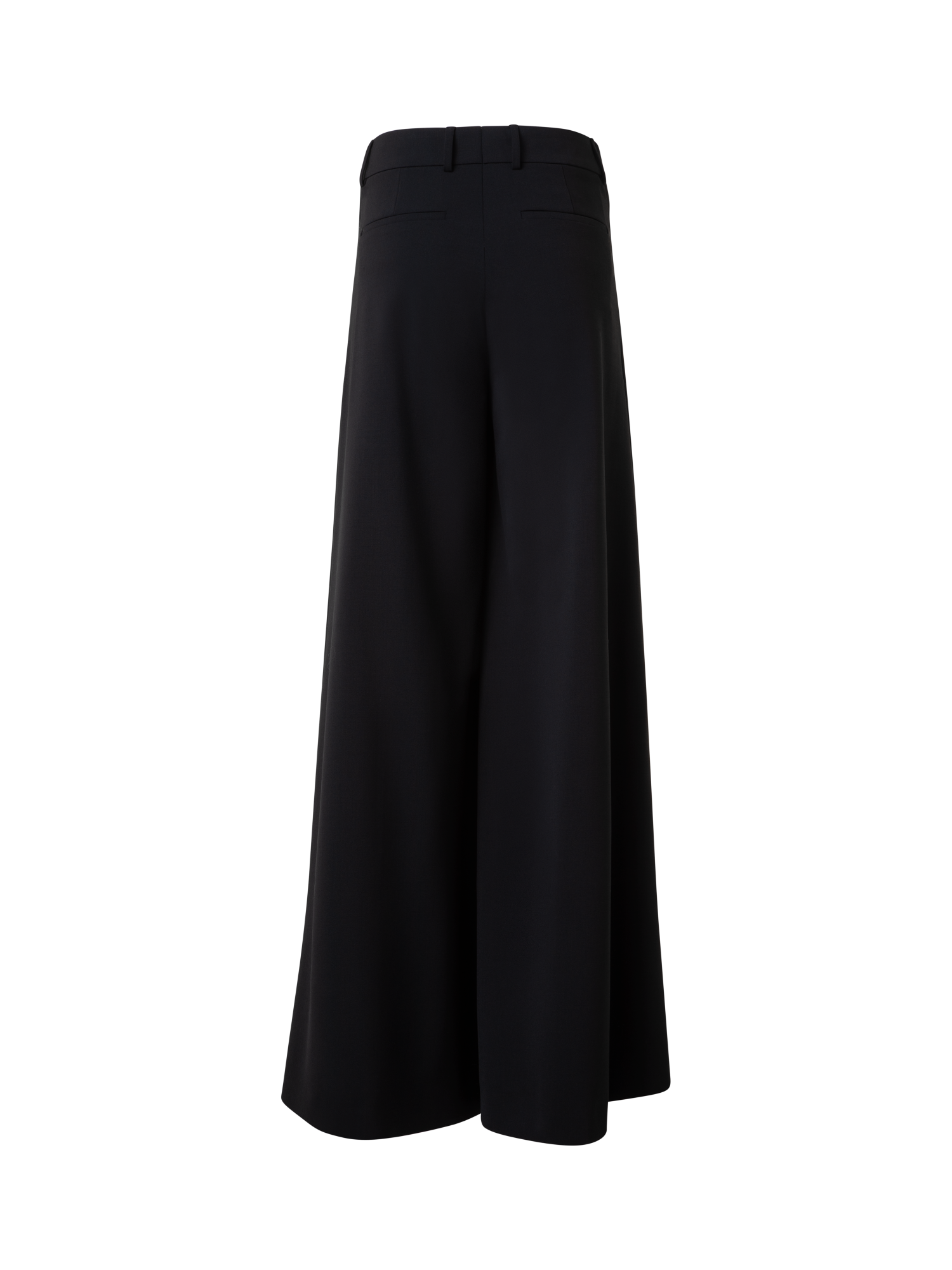 Designer Extra Weite Palazzo-Hose aus Woll-Twill-Stretch - Schwarz