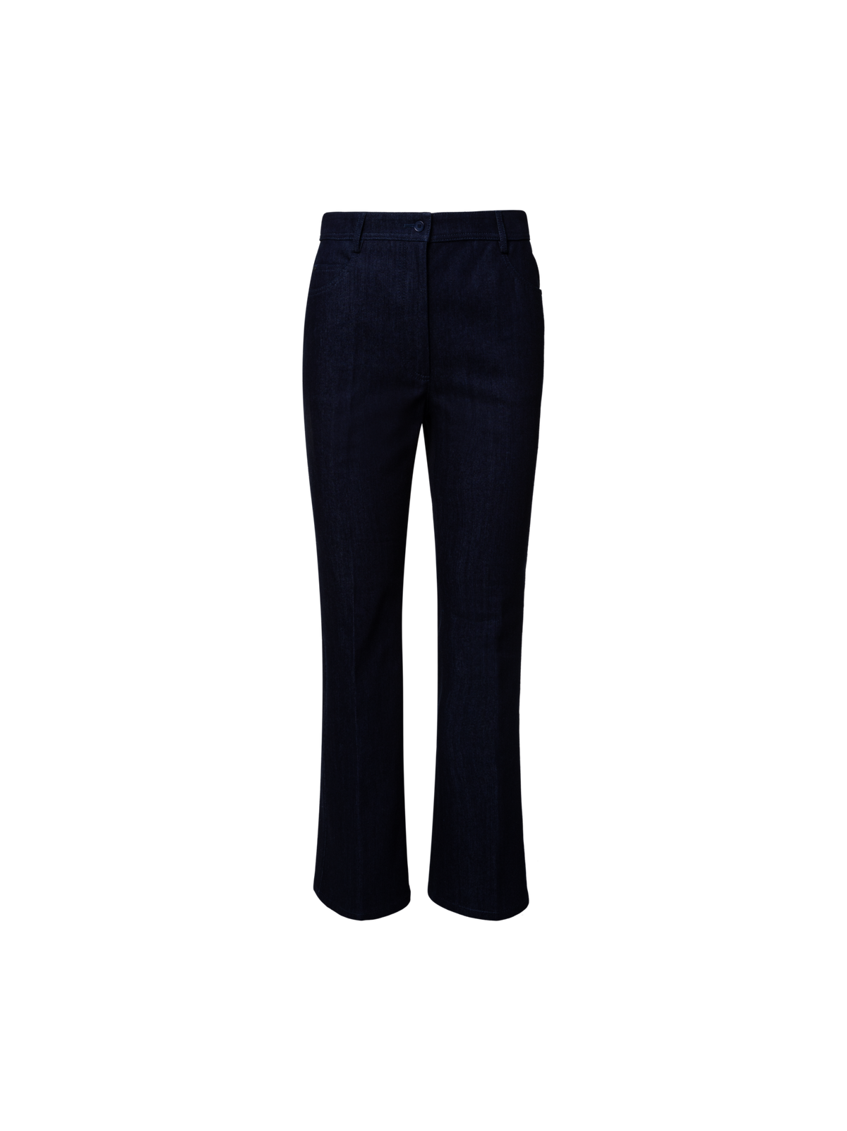 Designer Cropped Schlaghose aus Baumwoll-Denim-Stretch - Dunkelblau - Blau