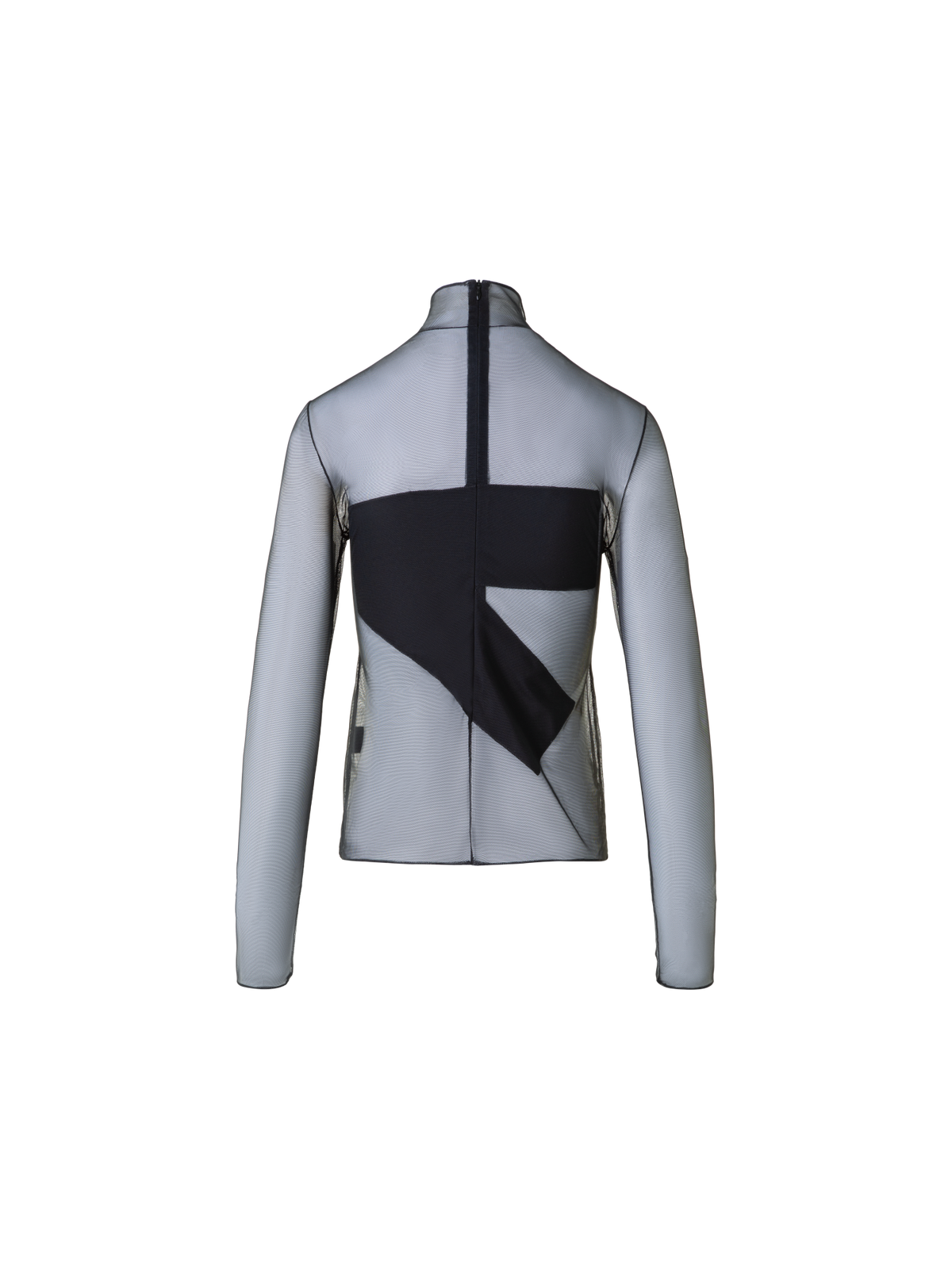 Designer Transparentes Top mit Zigzag-Detail - Schwarz