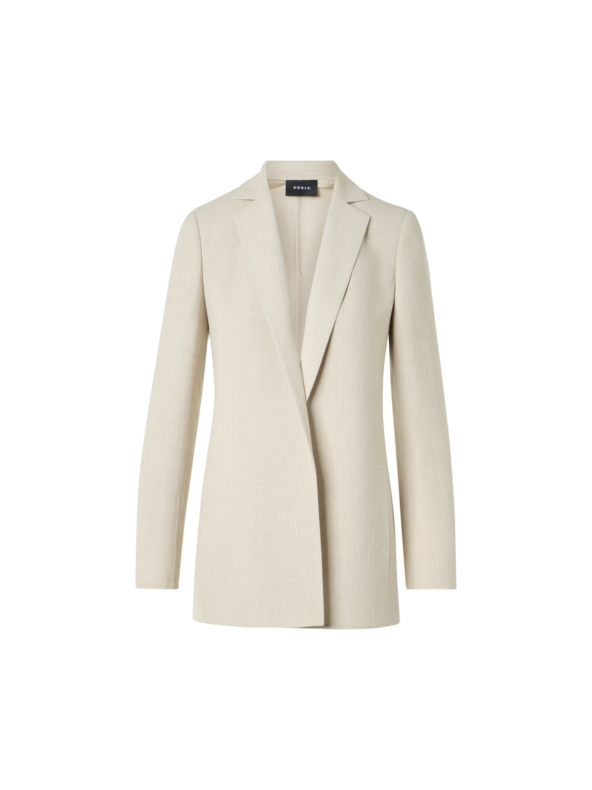 Designer Pekka lange Jacke aus Leinen-Woll-Doubleface - Beige