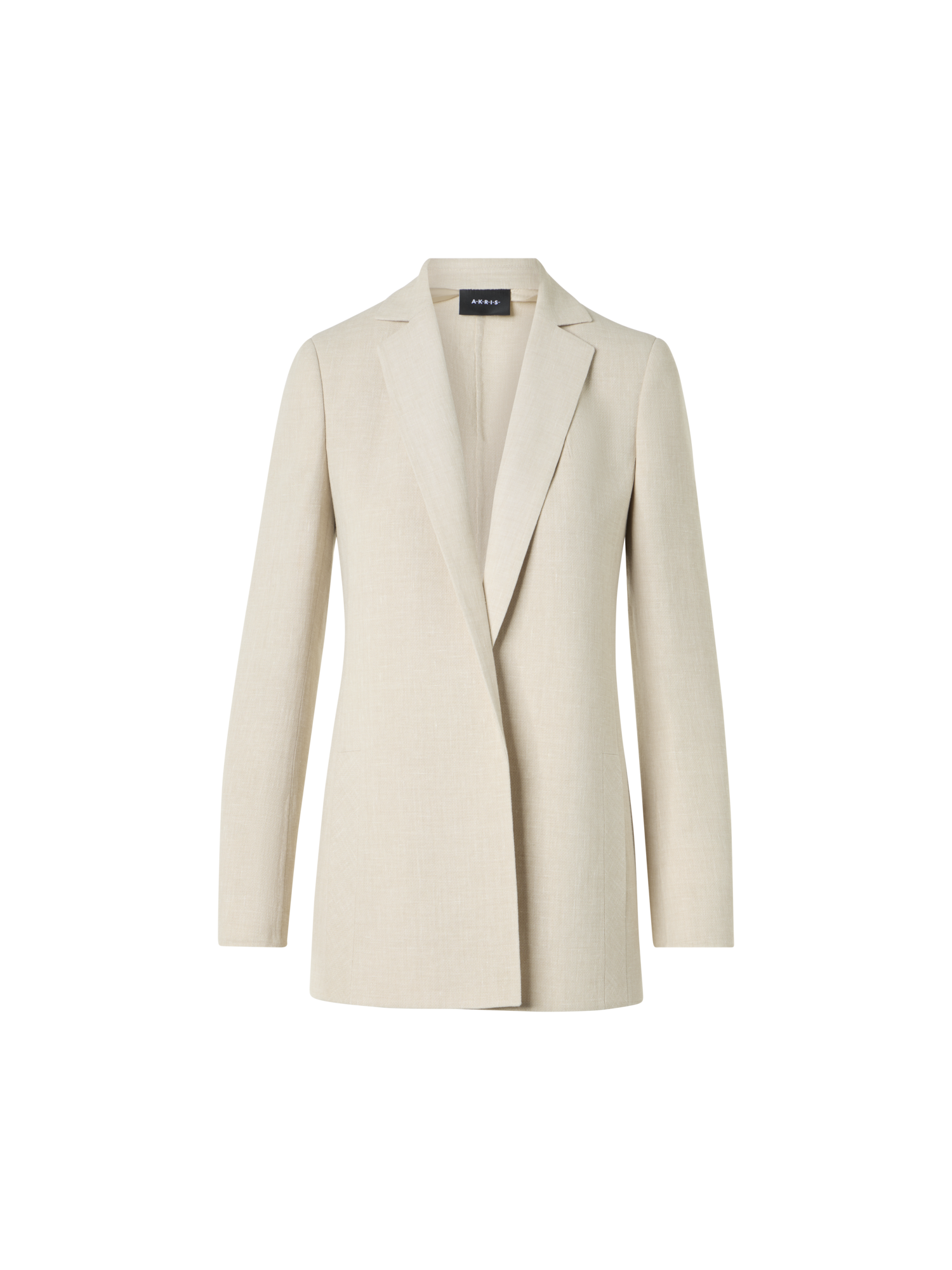 Designer Pekka lange Jacke aus Leinen-Woll-Doubleface - Beige