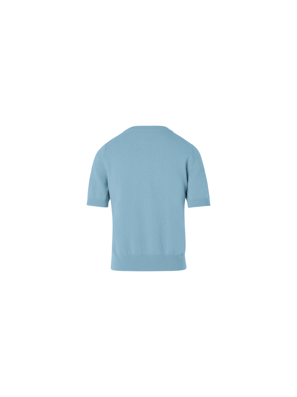 Designer Kurzarm-Pullover aus Wolle-Kaschmir - Blau