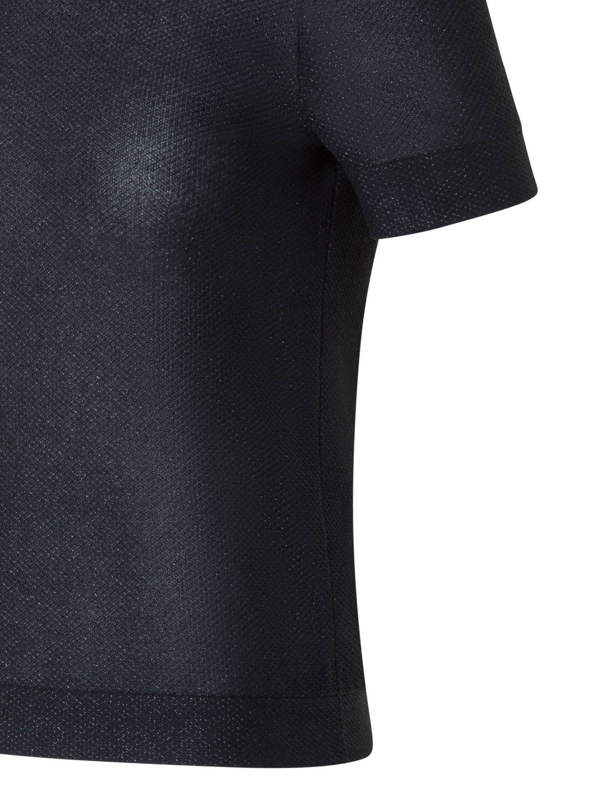 Designer Baumwoll-T-Shirt mit transparentem Netz-Lurex - Schwarz