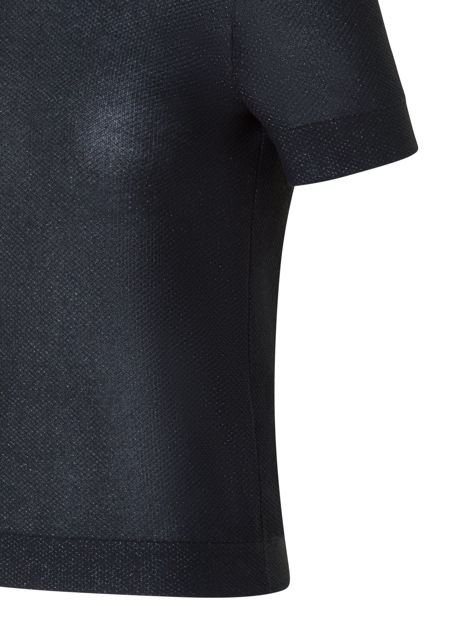 Designer Baumwoll-T-Shirt mit transparentem Netz-Lurex - Schwarz