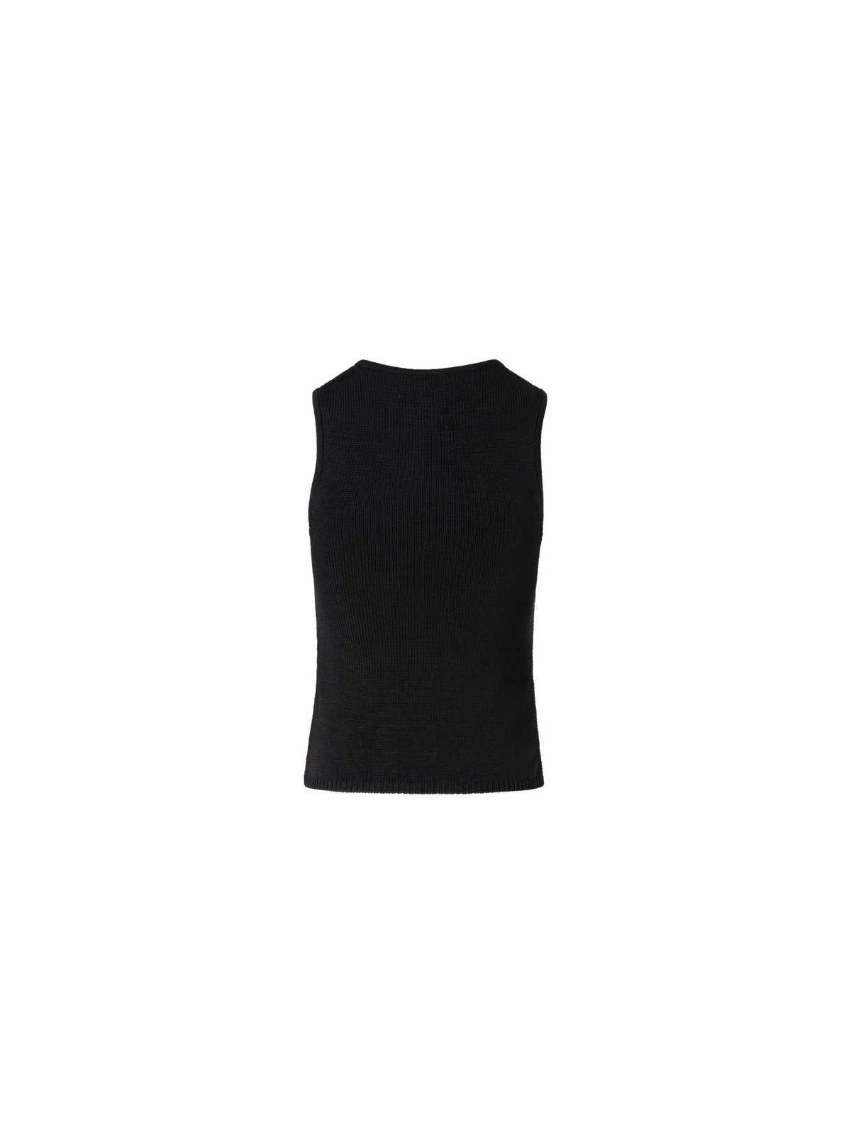 Designer Seidenstrick-Top mit Fransendrapierung - Schwarz