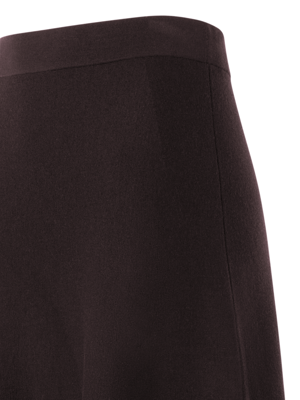 Designer Ausgestellter Midirock aus Milano-Strick - Braun