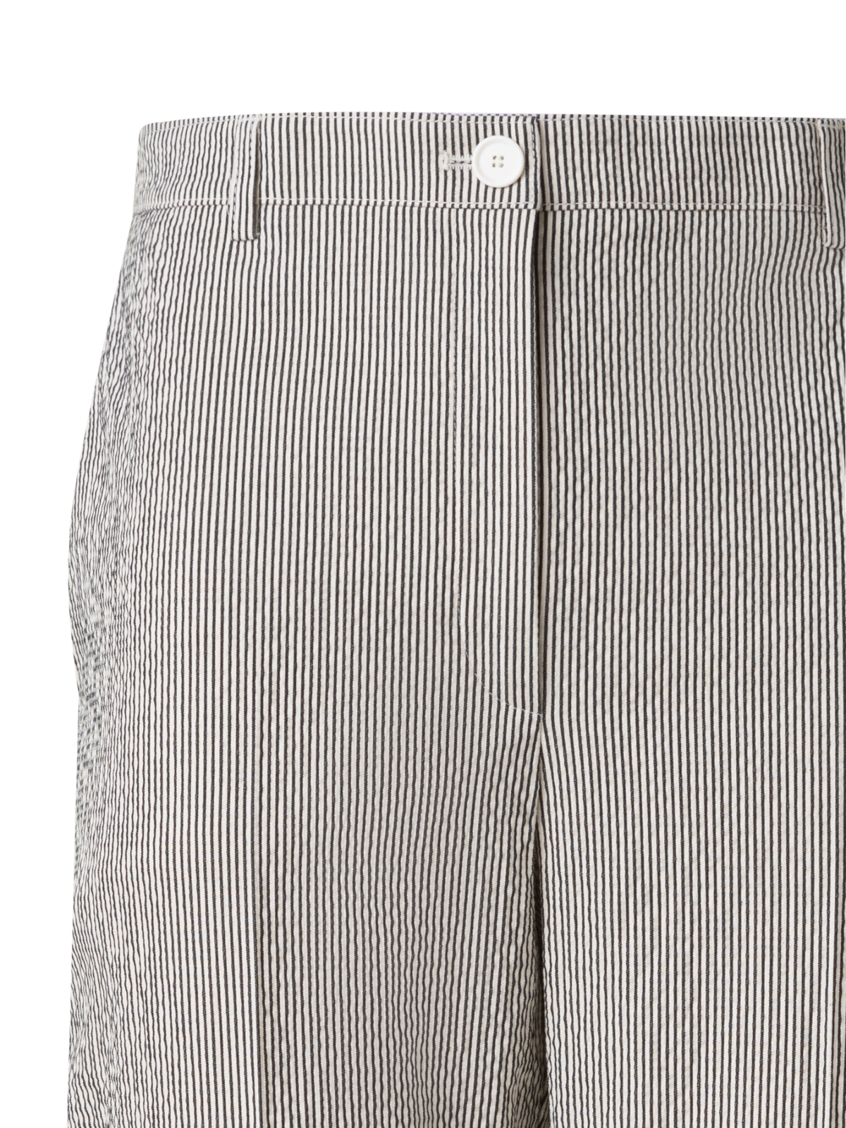 Designer Tapered Hose aus Baumwoll-Seersucker - Schwarz - Bunt - Ecru - Weiss