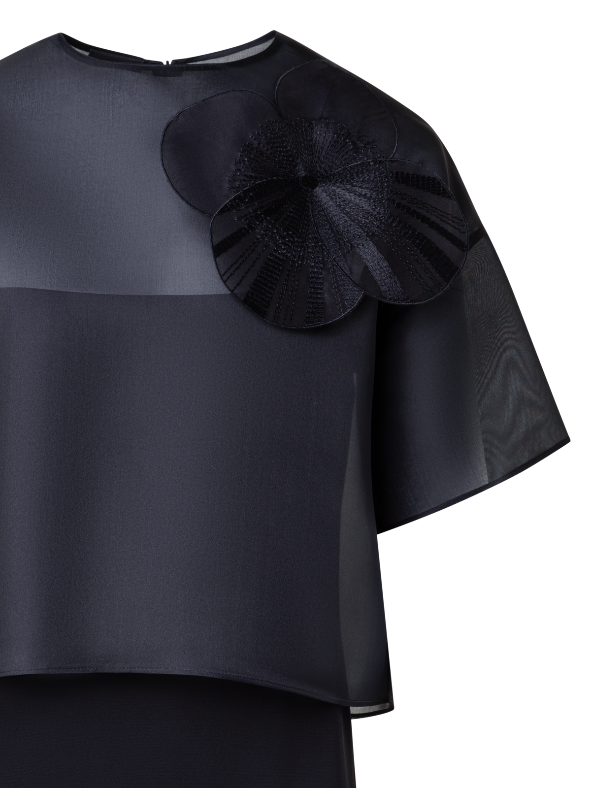 Designer Organza Bluse mit Poppy - Schwarz