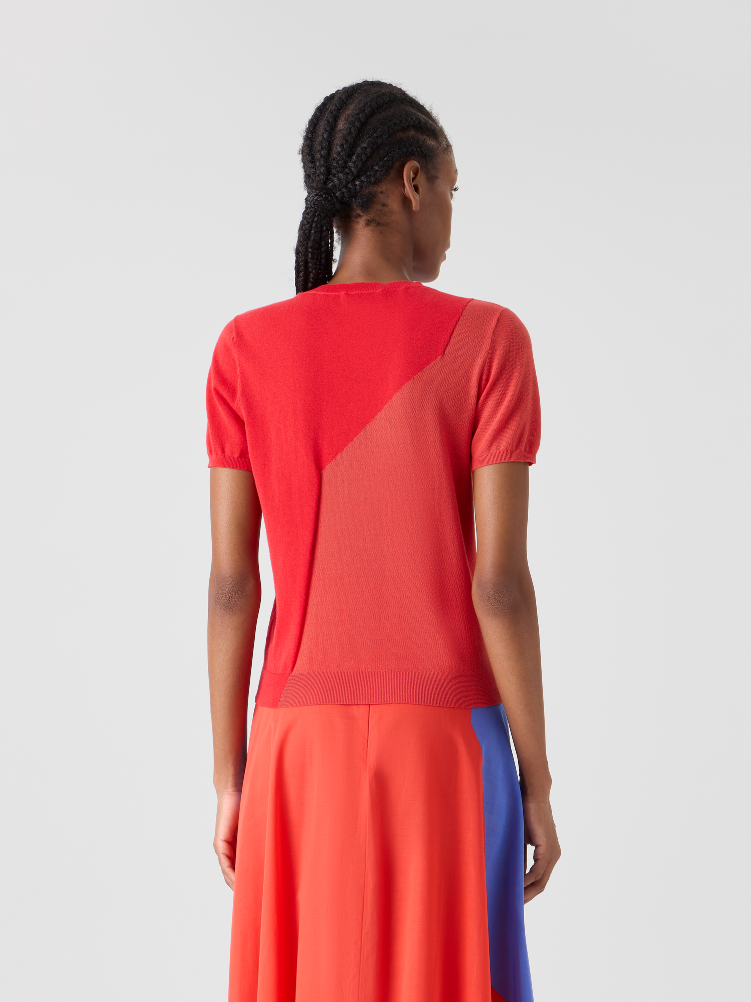 Designer Pullover aus Seidenbaumwolle mit High-Plains-Intarsie - Rot