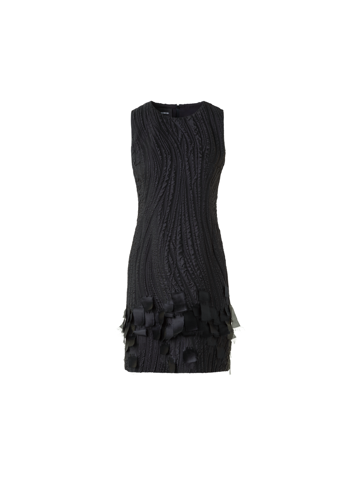 Designer Cocktail Dress in Waves & Ribbons Jacquard - Schwarz