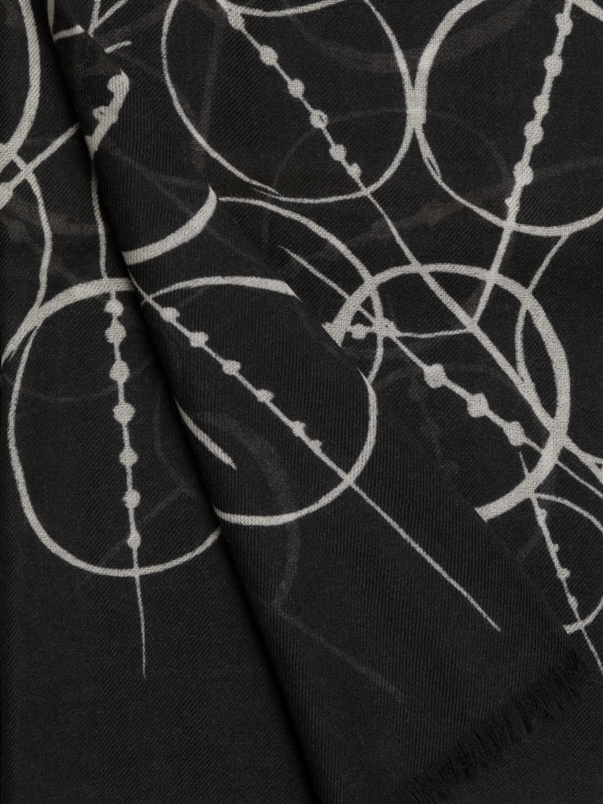 Designer Kaschmirschal mit Polka Dots Druck - Schwarz - Bunt