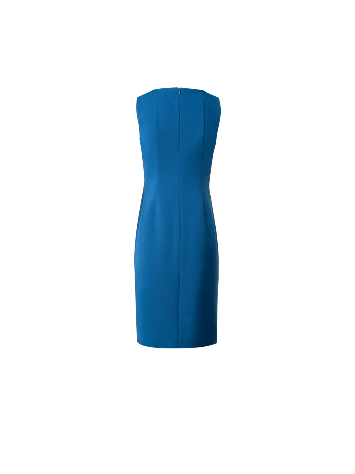 Designer Etuikleid aus Seiden-Crêpe Stretch - Blau