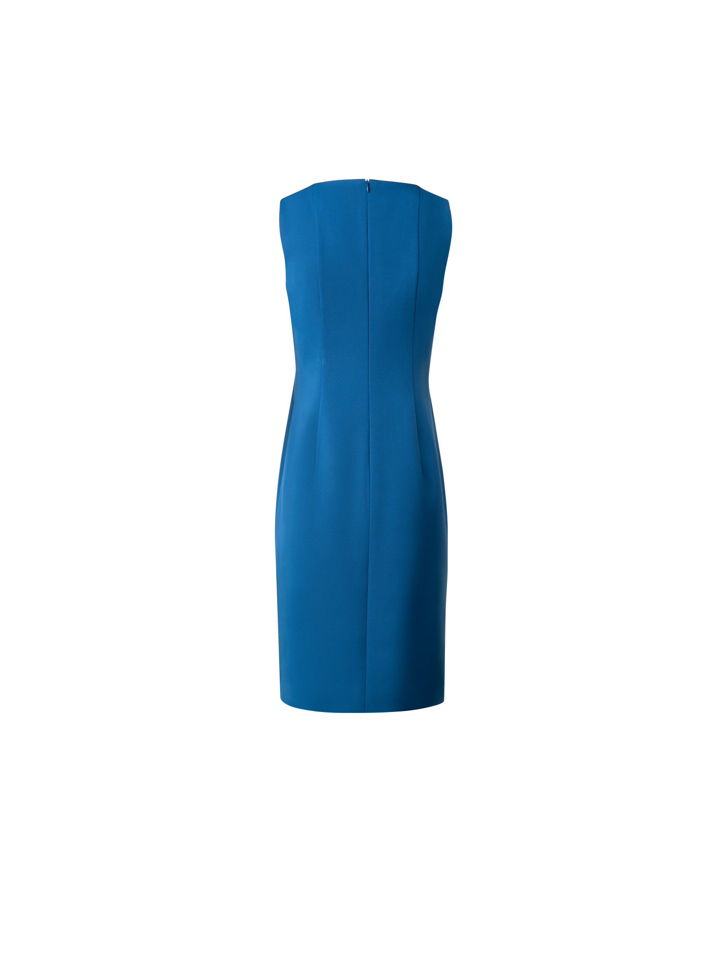 Designer Etuikleid aus Seiden-Crêpe Stretch - Blau