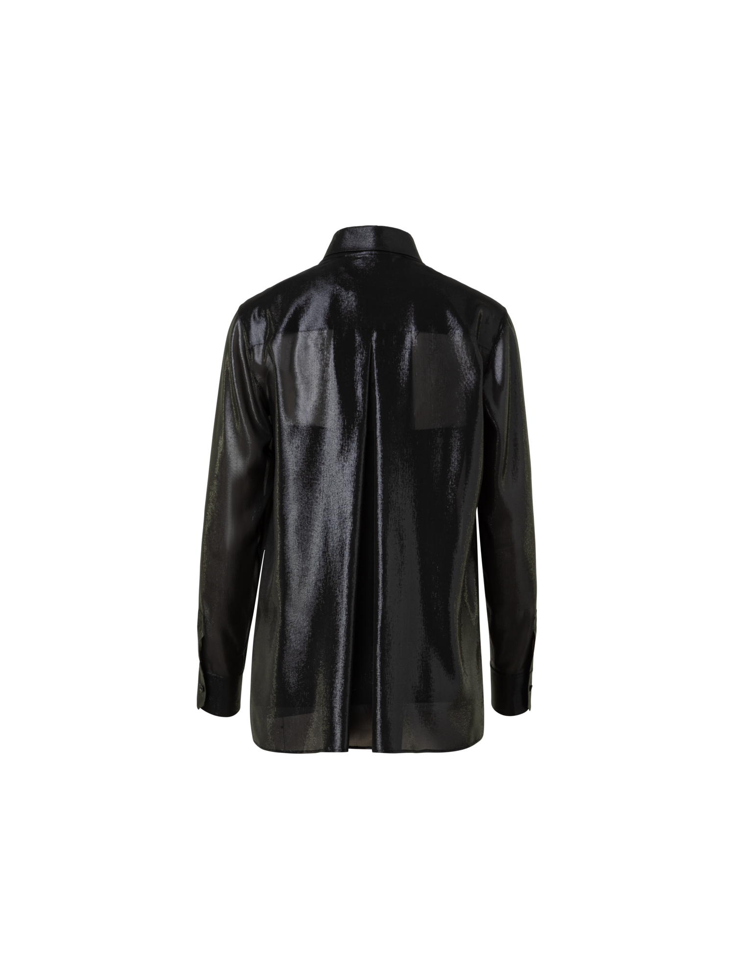 Designer Tunika-Bluse aus Seiden-Lurex-Mischung - Schwarz