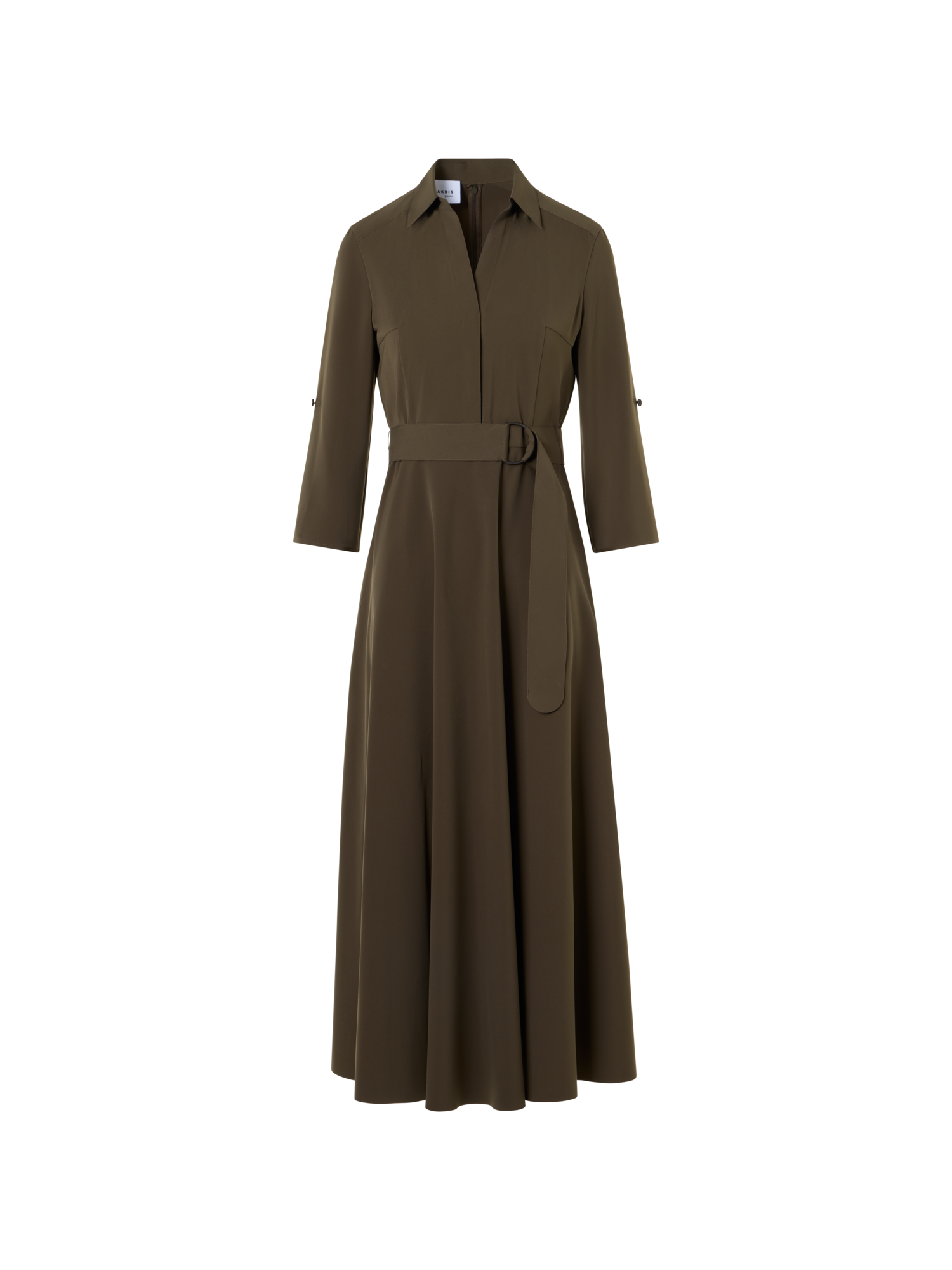 Designer Ausgestelltes Midikleid aus Signature-Lasercut-Krepp - Grün