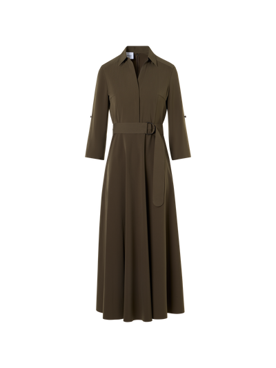 Designer Ausgestelltes Midikleid aus Signature-Lasercut-Krepp - Grün