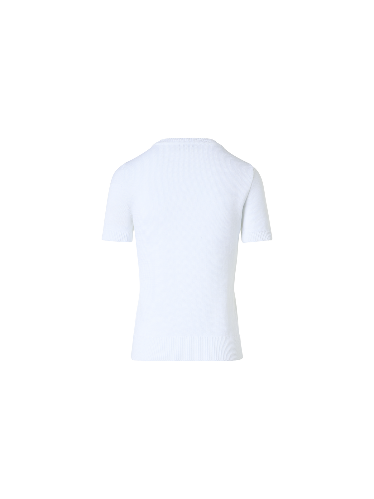 Designer Baumwollpullover mit Polygon-Intarsie - Ecru