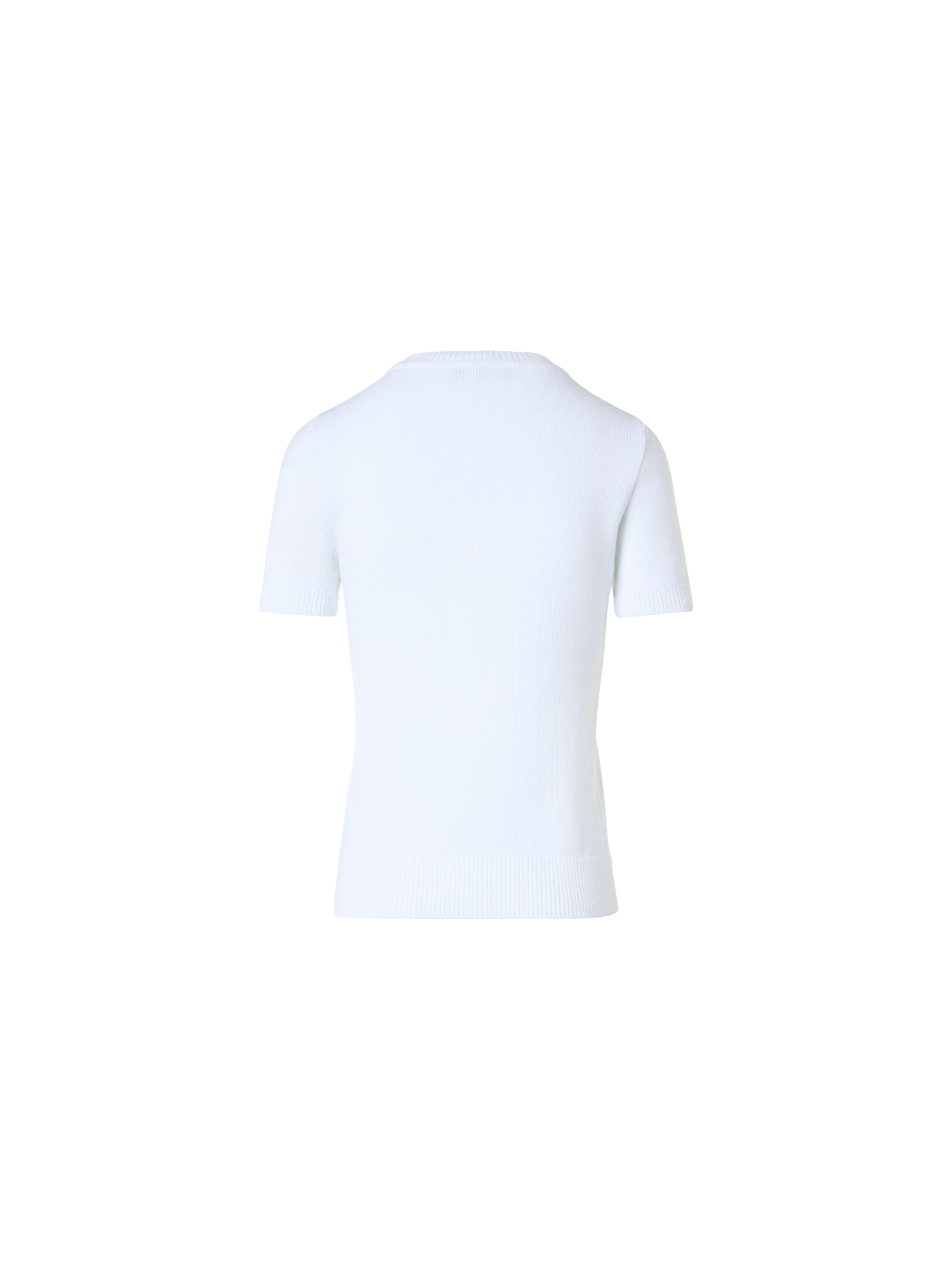 Designer Baumwollpullover mit Polygon-Intarsie - Ecru