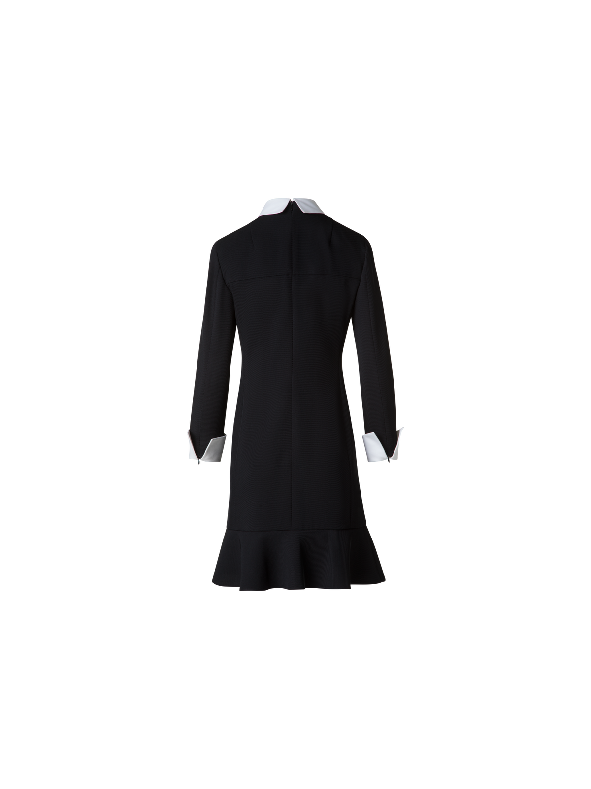 Designer Etuikleid mit abnehmbarem Kragen und Manschetten - Schwarz - Bunt