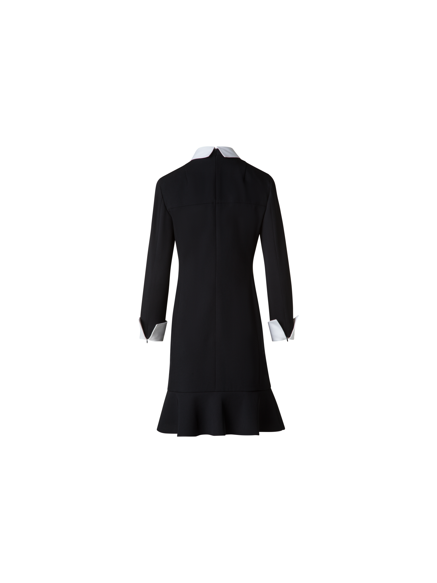 Designer Etuikleid mit abnehmbarem Kragen und Manschetten - Schwarz - Bunt