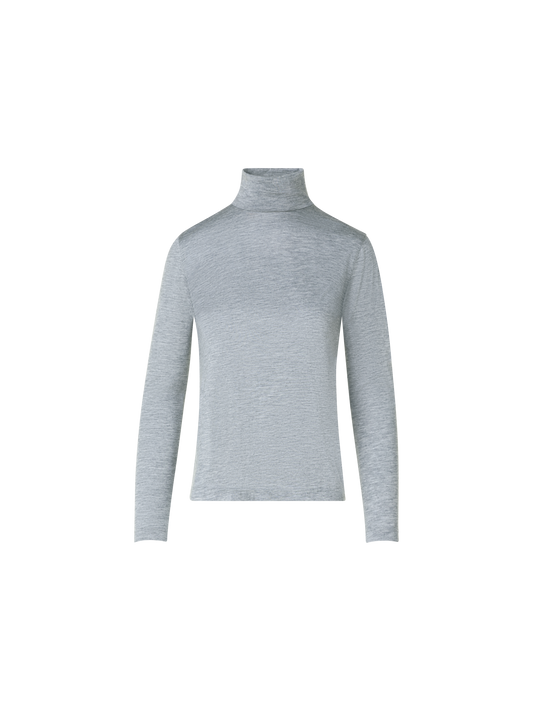 Designer Rollkragenpullover aus Kaschmir-Seiden-Jersey - Grau