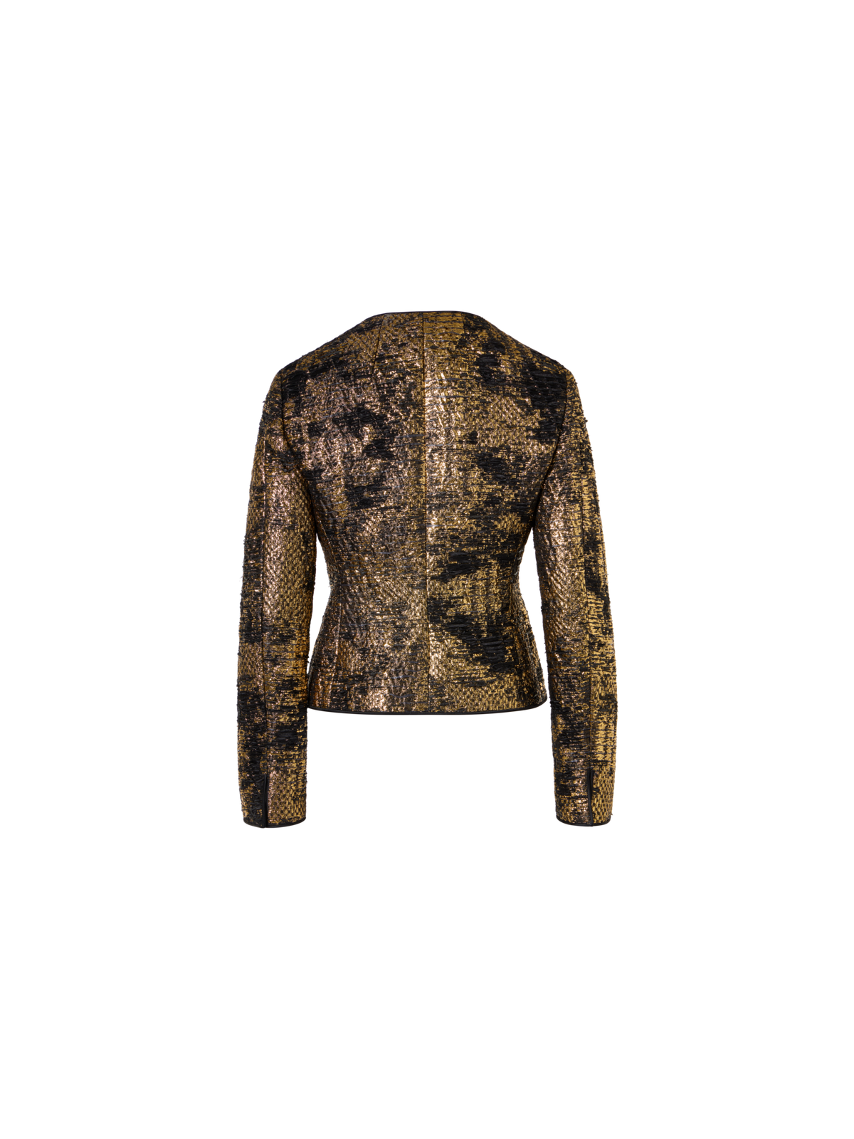 Designer Taillierte Jacke in Fragmented Jacquard - Bunt - Gold