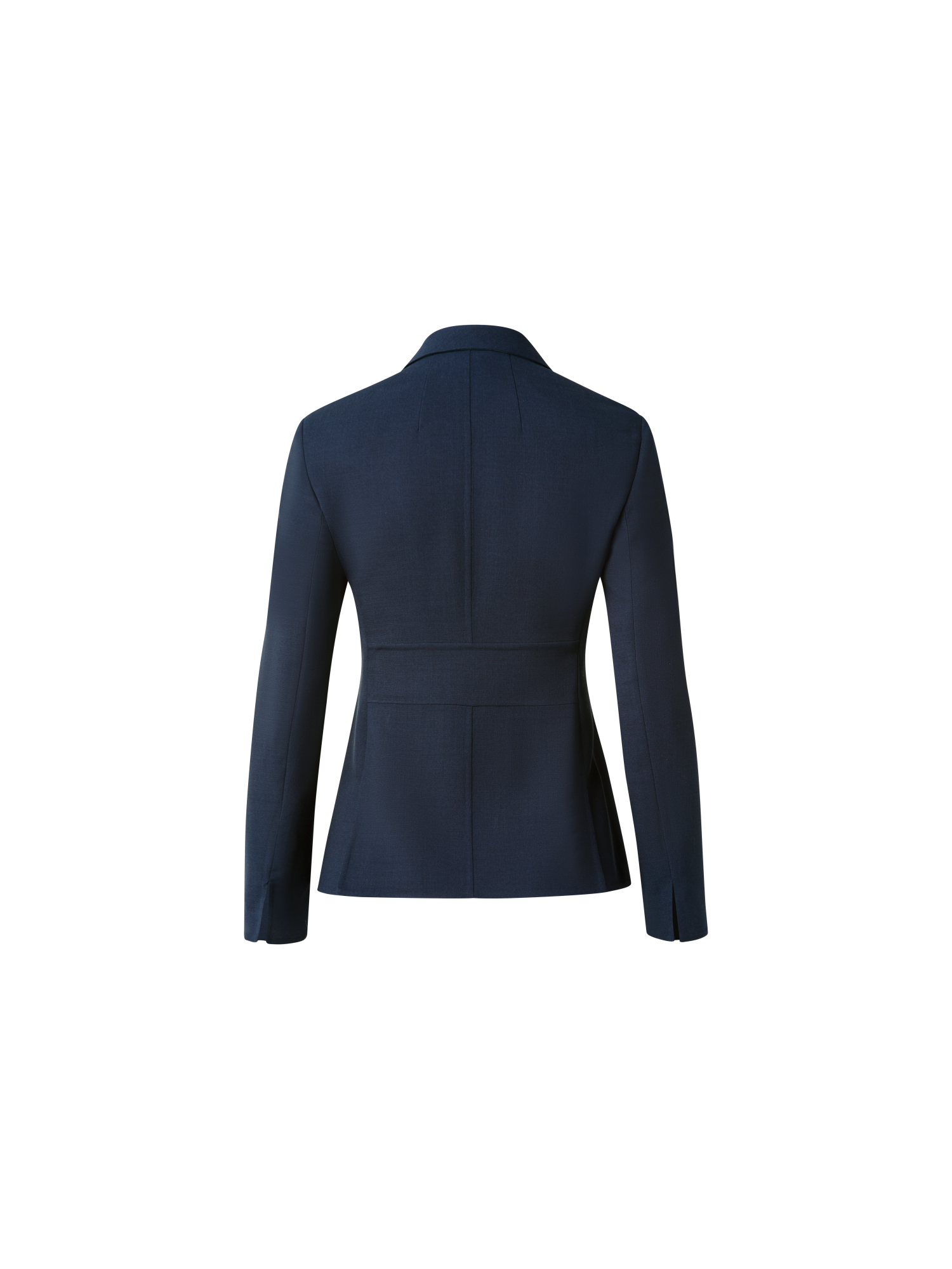 Designer Blazer aus Woll-Doubleface mit Leder-Kragen - Dunkelblau - Blau