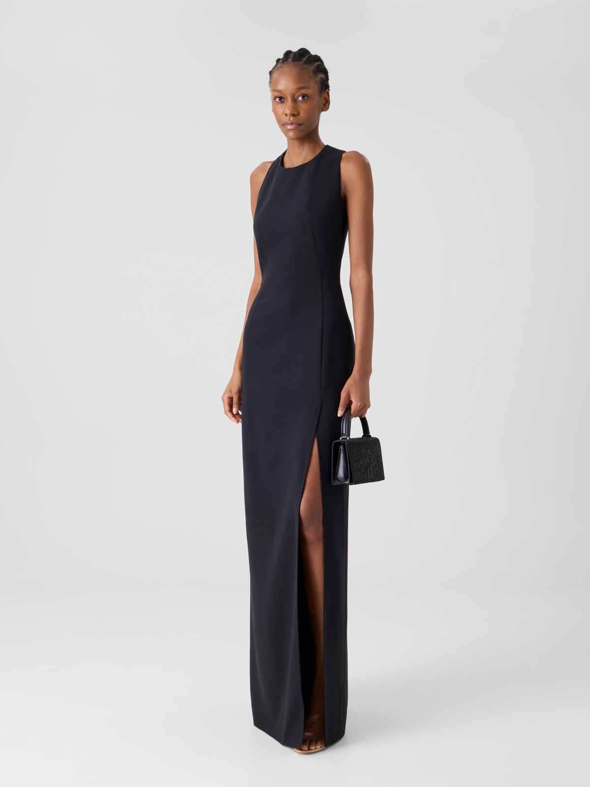 Designer Abendkleid mit Orbit-Cutout am Rücken - Schwarz #editorial