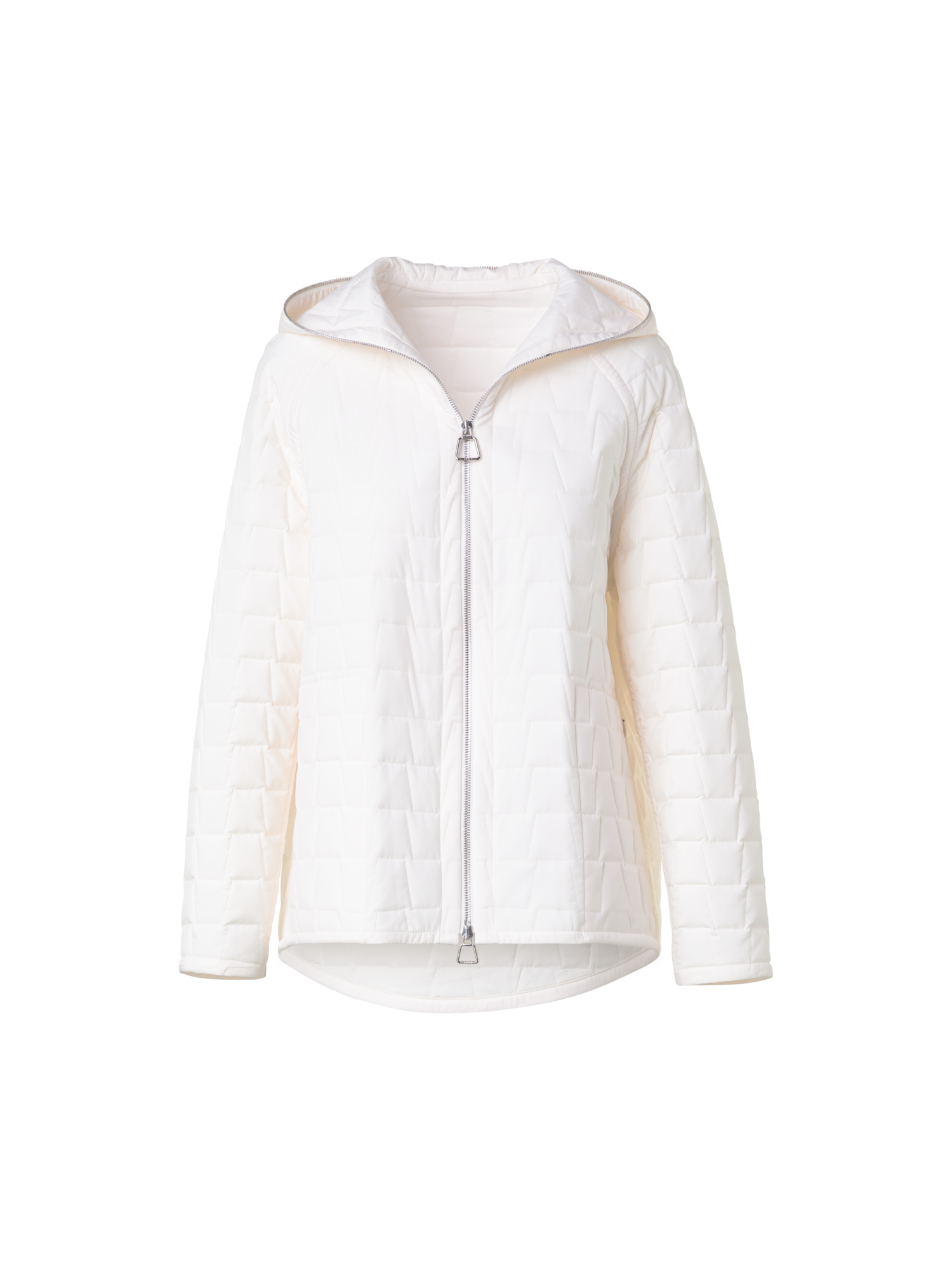 Designer Wendbarer Blouson mit gesteppten Trapezen - Ecru - Weiss