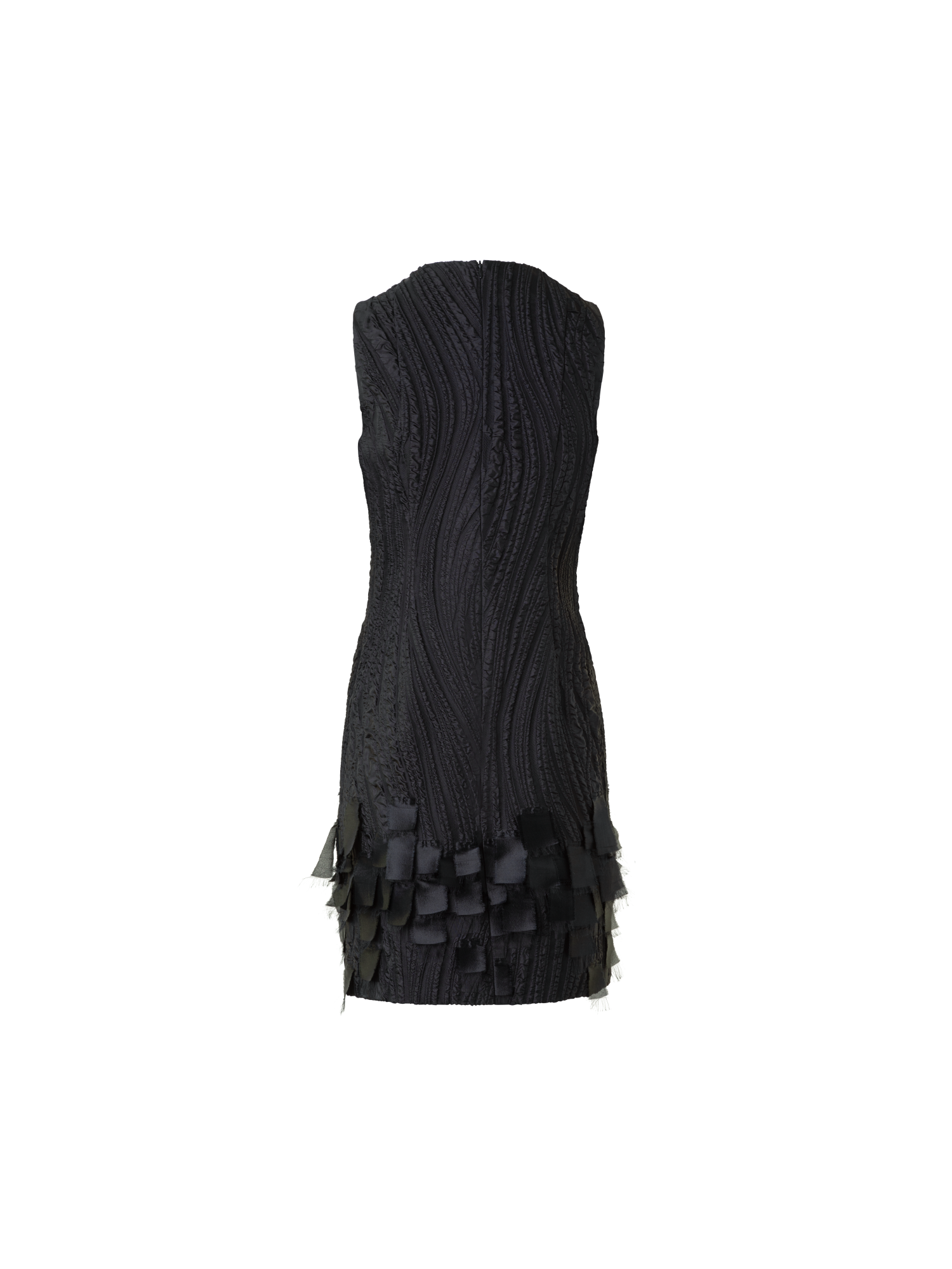 Designer Cocktail Dress in Waves & Ribbons Jacquard - Schwarz