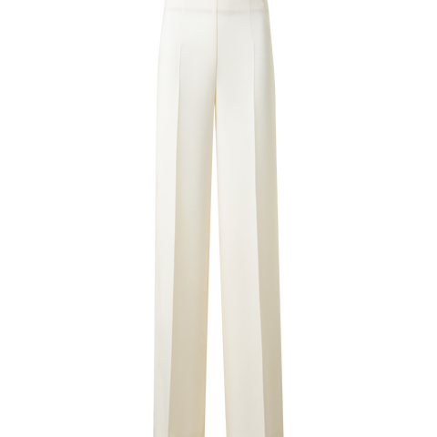 Gerade Woll-Doubleface-Hose mit weitem Bein