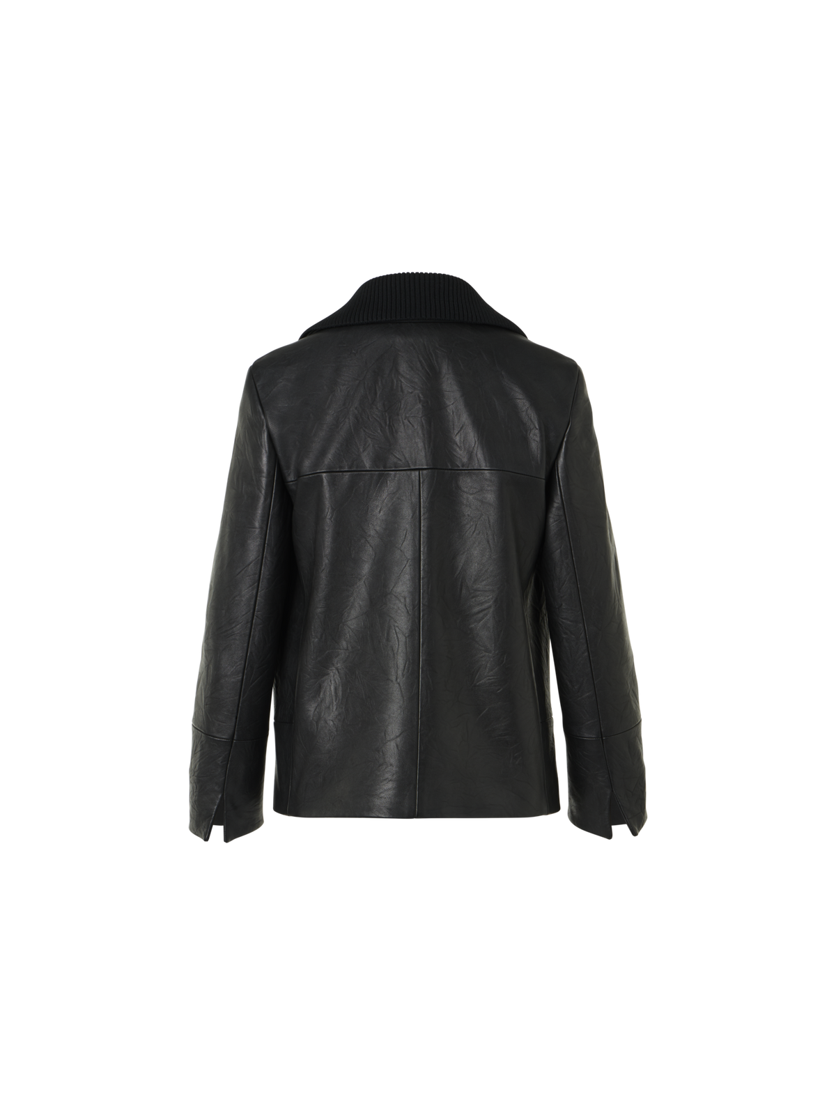 Designer Jacke aus gekräuseltem Lammnappa - Schwarz