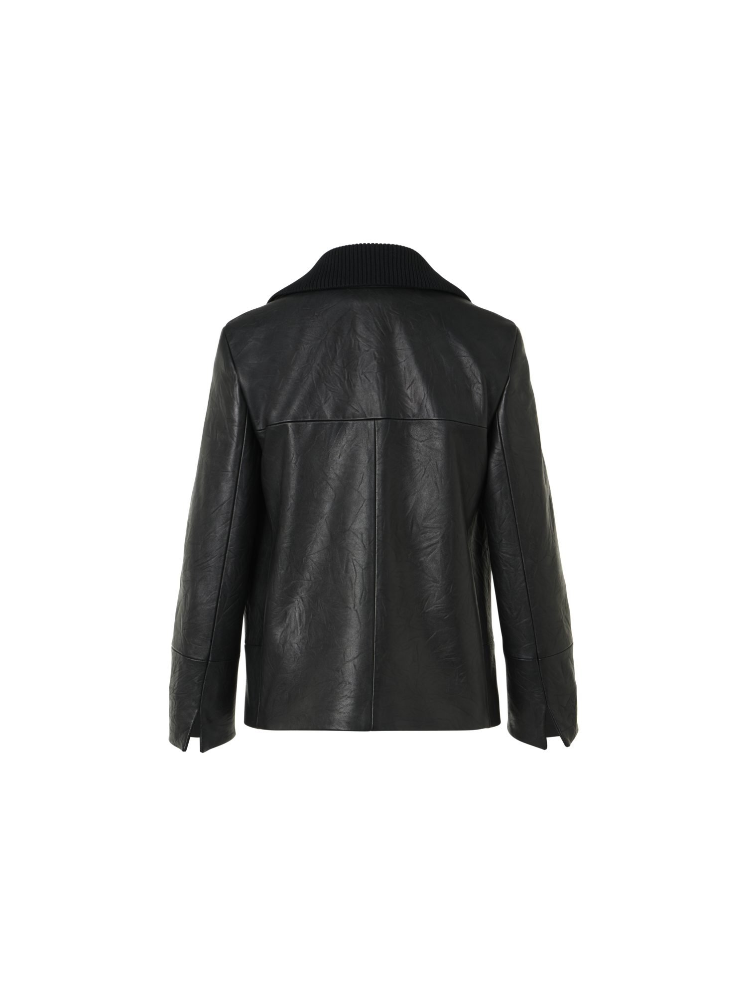 Designer Jacke aus gekräuseltem Lammnappa - Schwarz