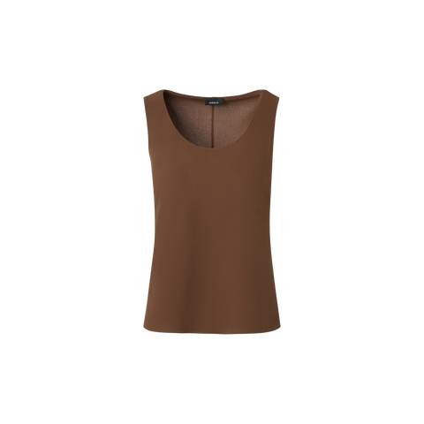 Top aus Seiden-Georgette mit U-Ausschnitt