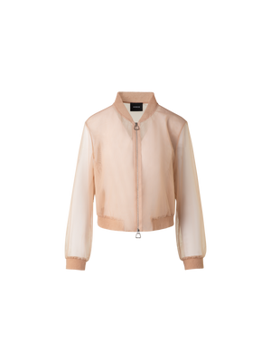 Designer Transparente Tüll-Bomberjacke - Rosa