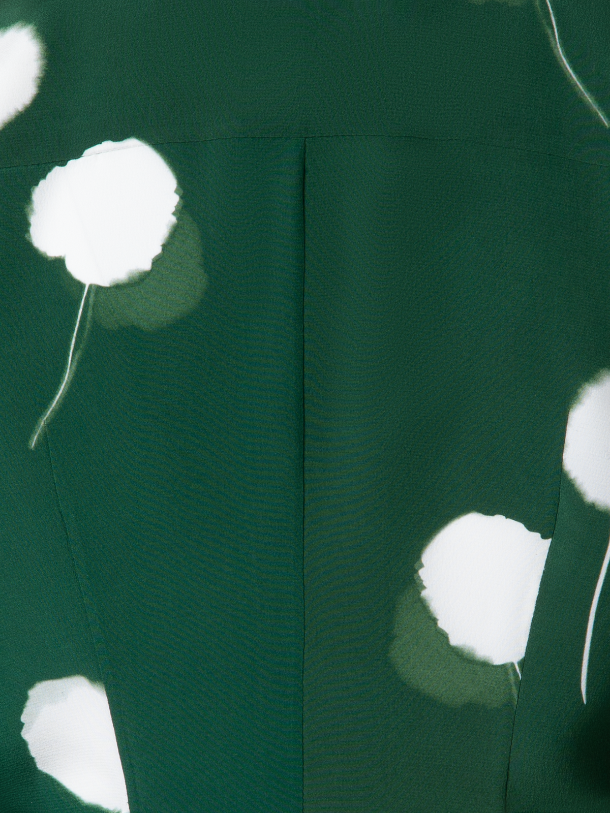 Designer Taillierte Seidenbluse mit Dandelion Druck - Grün - Bunt