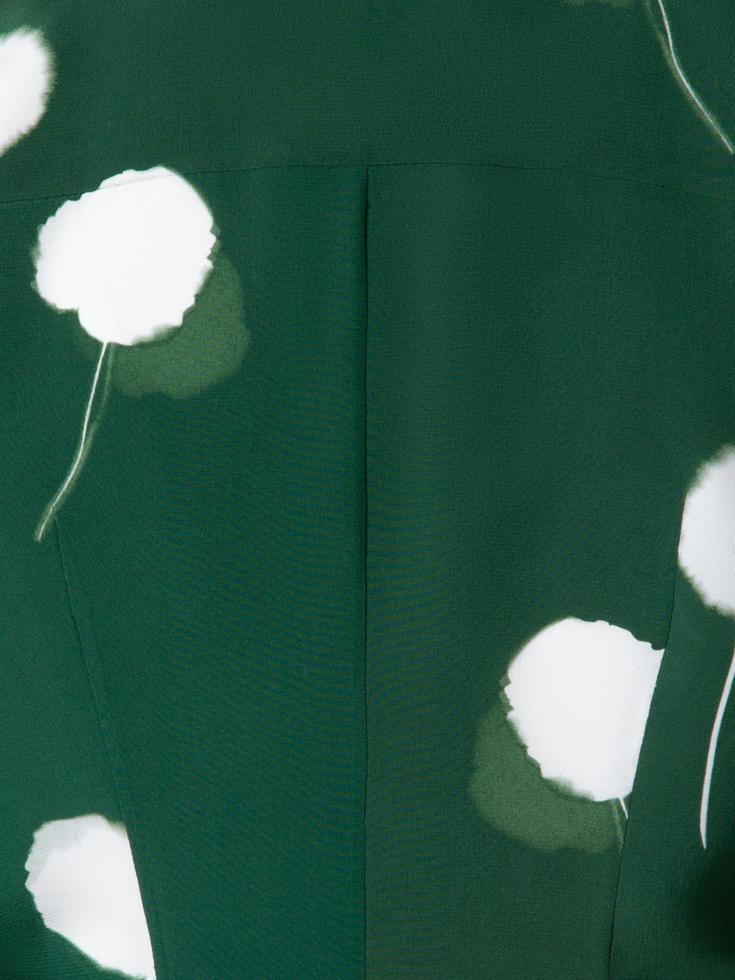 Designer Taillierte Seidenbluse mit Dandelion Druck - Grün - Bunt