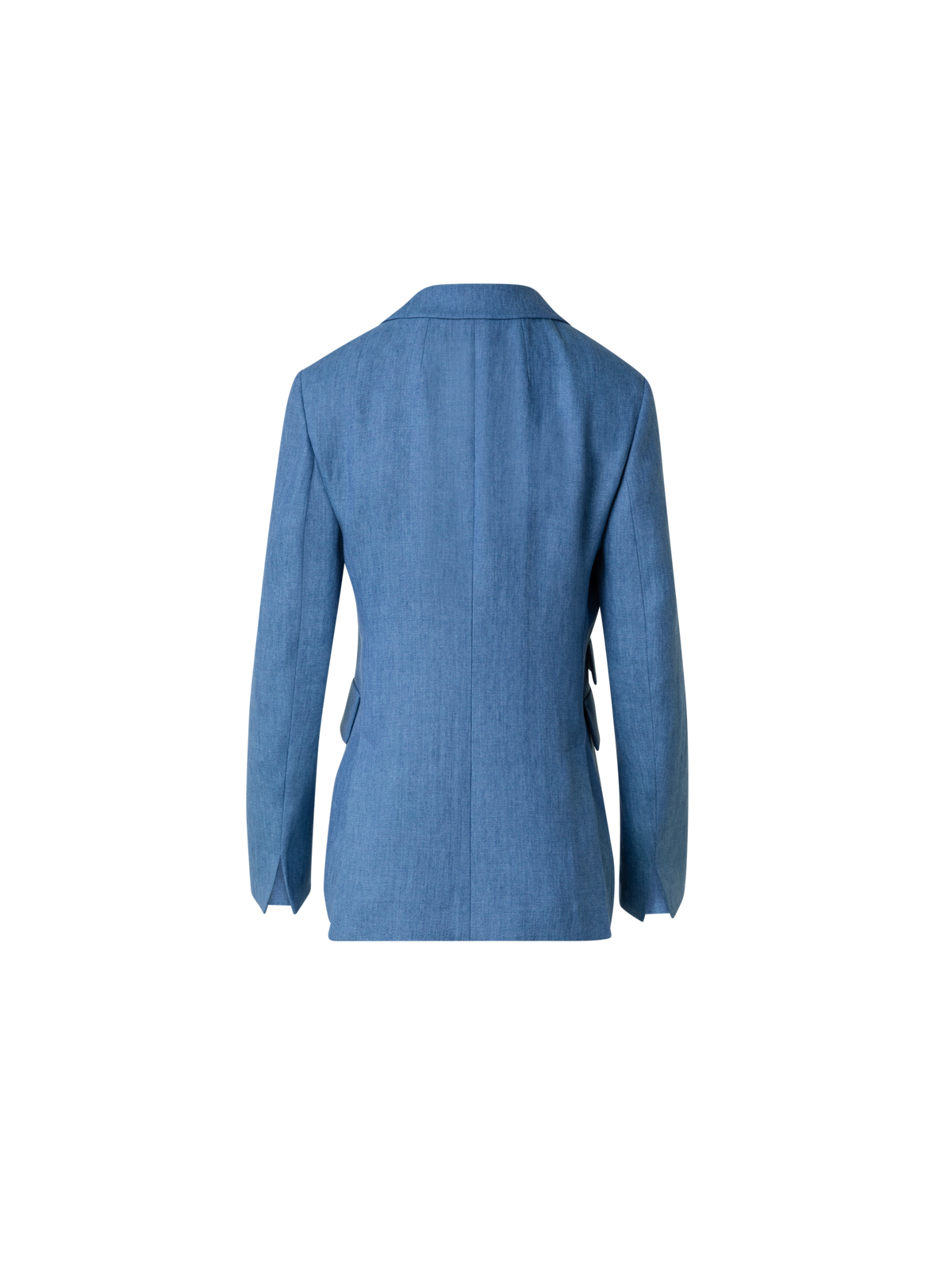 Designer Langer Leinen-Blazer mit langem Revers - Blau