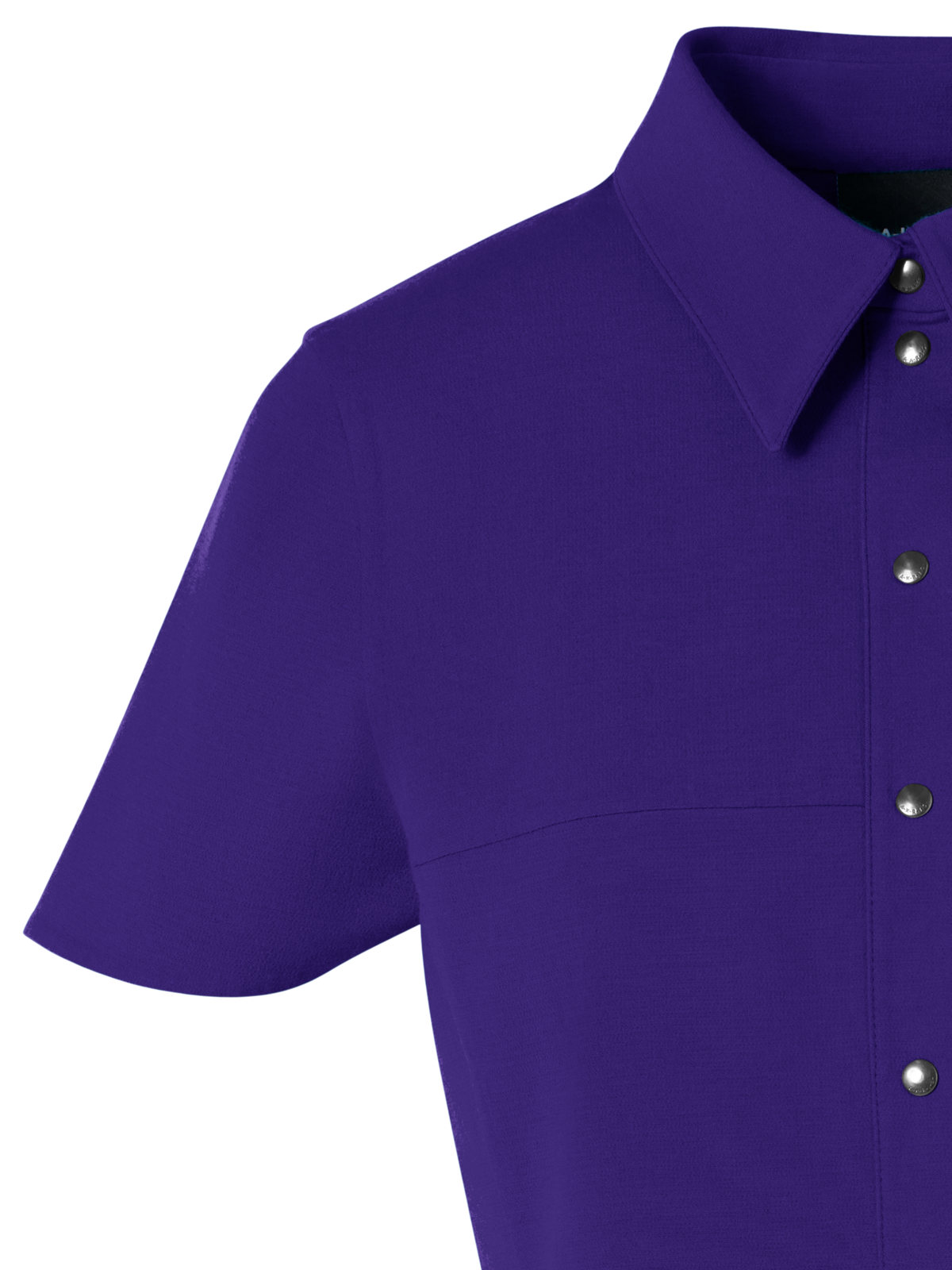Designer Kurzärmeliges Polokleid aus Baumwoll-Seide-Stretch-Doubleface - Violett