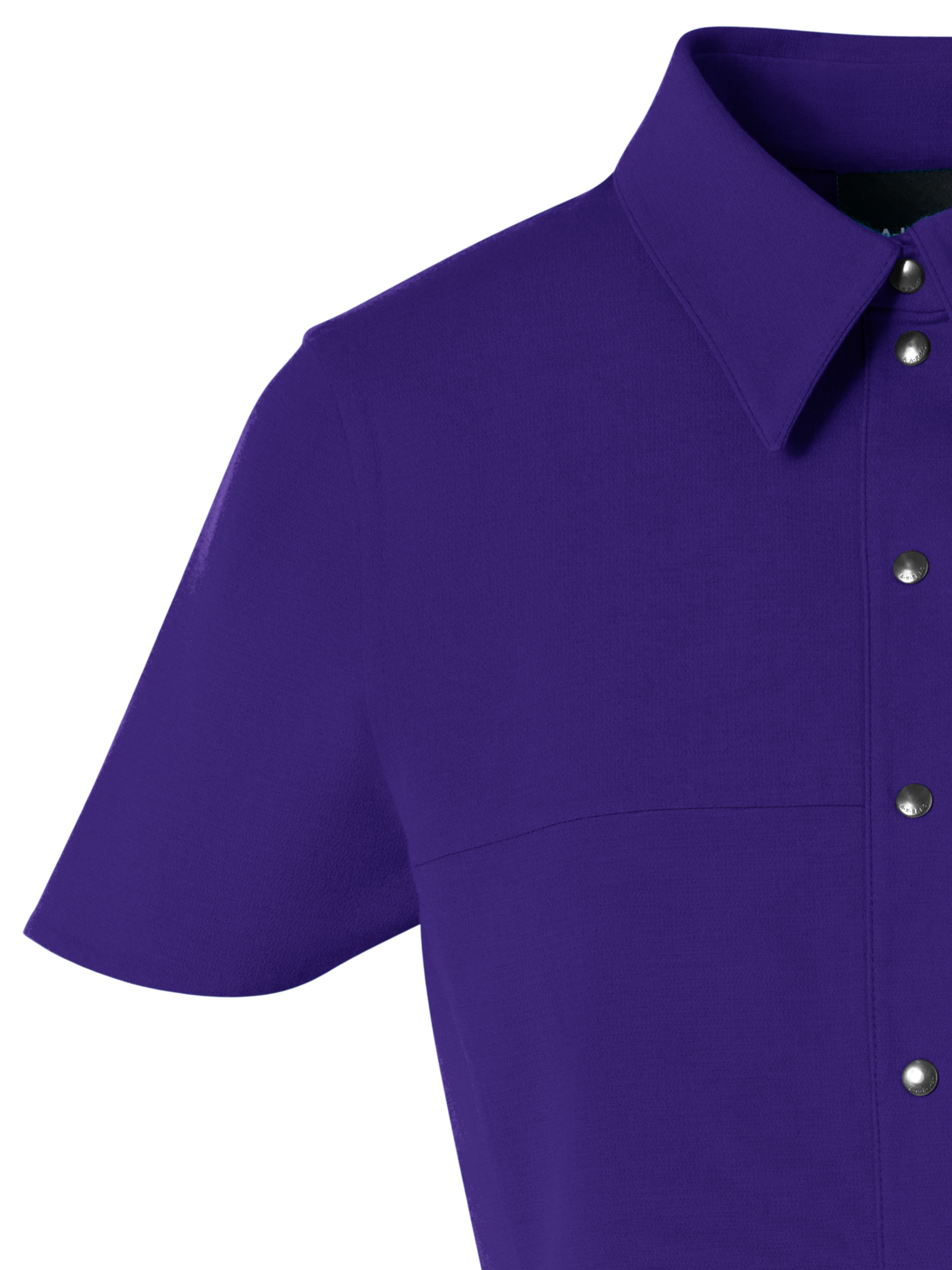 Designer Kurzärmeliges Polokleid aus Baumwoll-Seide-Stretch-Doubleface - Violett