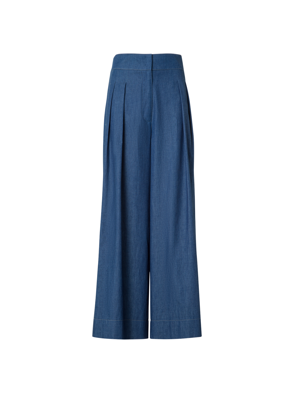 Designer Culottes Hose aus leichtem Baumwoll-Denim - Blau