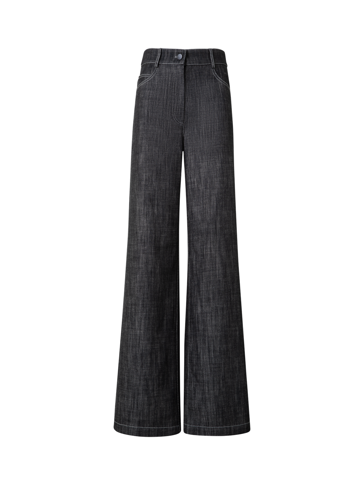 Designer Weite Hose aus Baumwoll-Denim - Schwarz