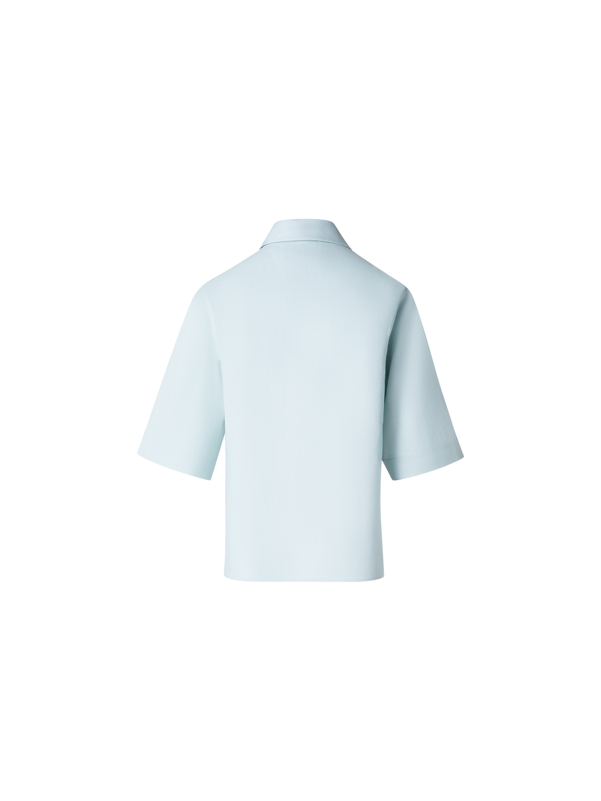 Designer Boxy-Hemdbluse aus Leinen - Blau