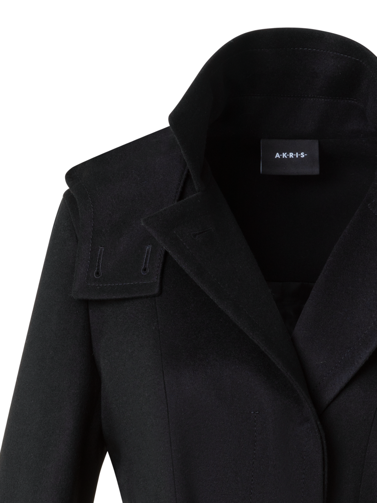 Designer Kurzer Kaschmir Storm-System® Trenchcoat - Schwarz
