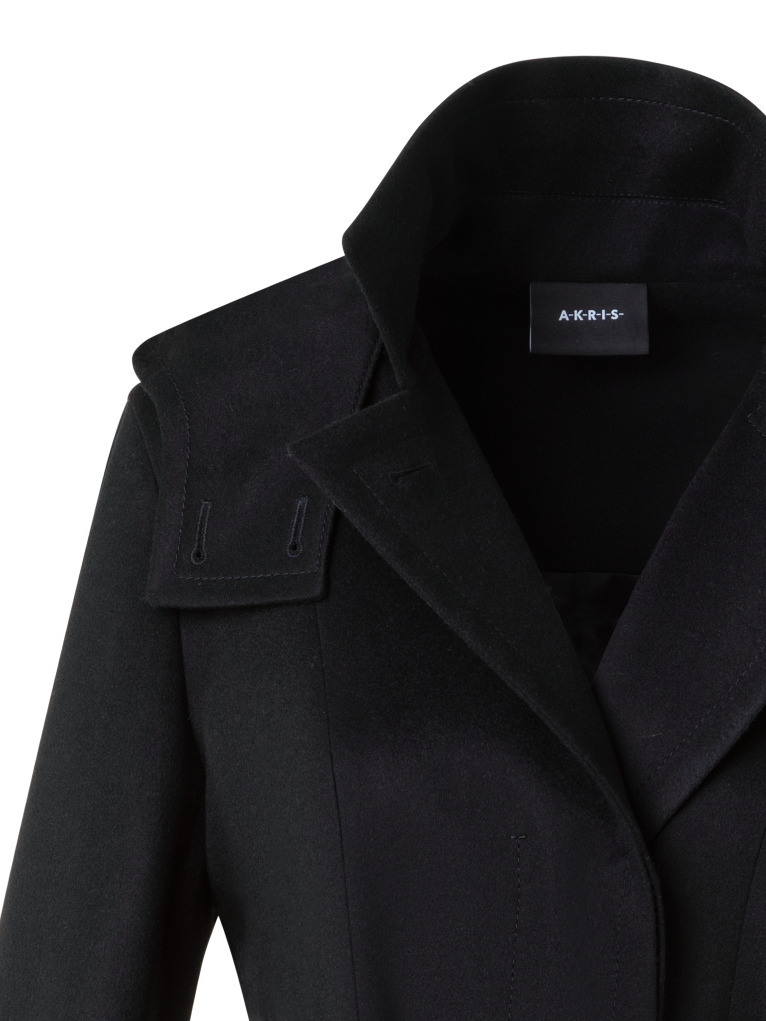 Designer Kurzer Kaschmir Storm-System® Trenchcoat - Schwarz
